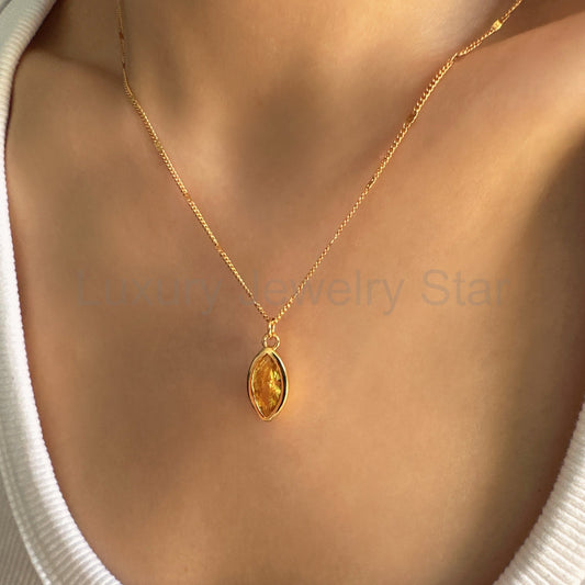 Yellow Citrine Necklace - image 2