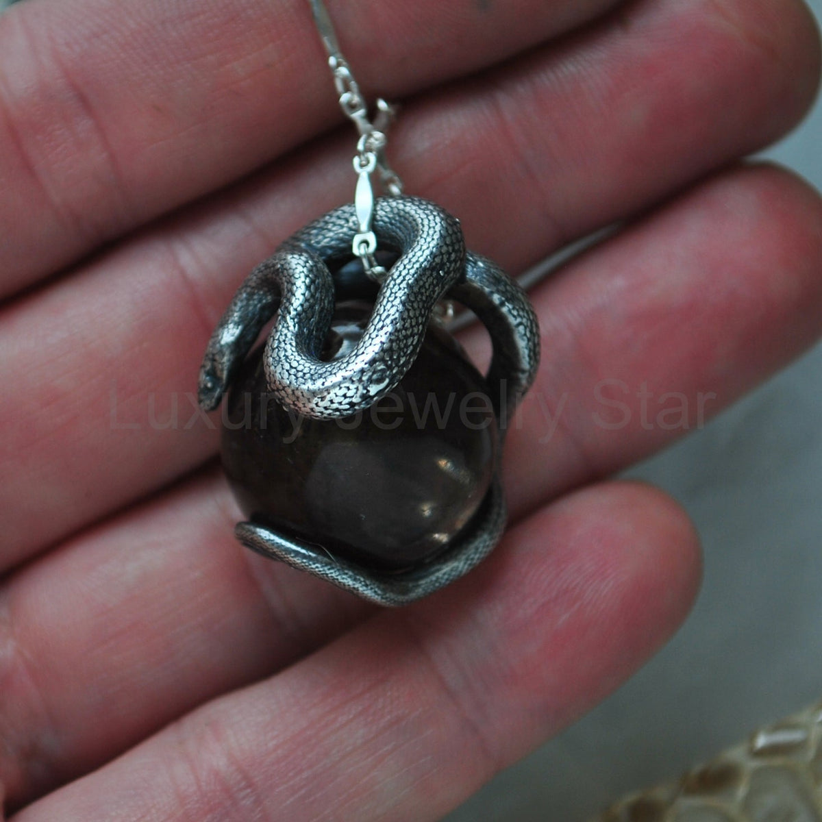 Snake Guardian - Smoky Quartz with Rainbows - image 11