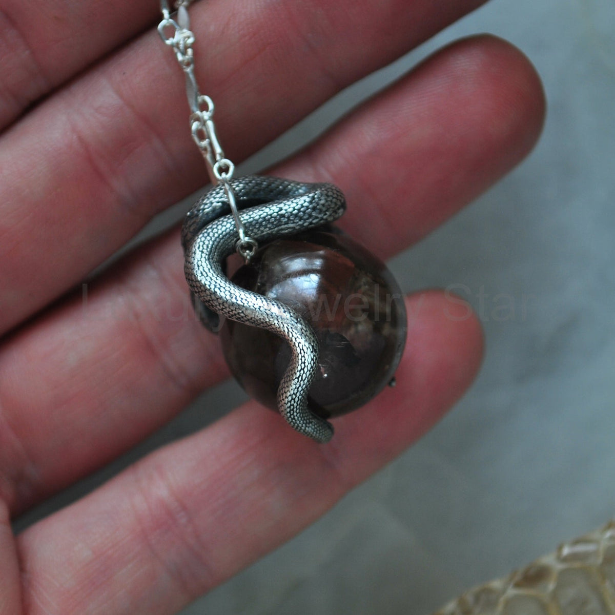 Snake Guardian - Smoky Quartz with Rainbows - image 12