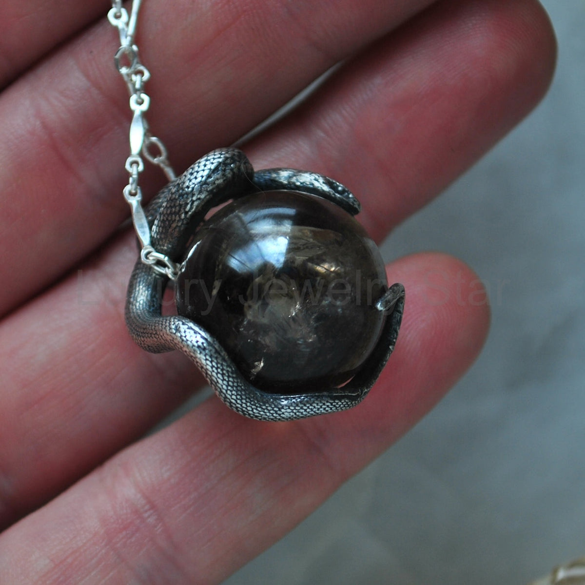 Snake Guardian - Smoky Quartz with Rainbows - image 13