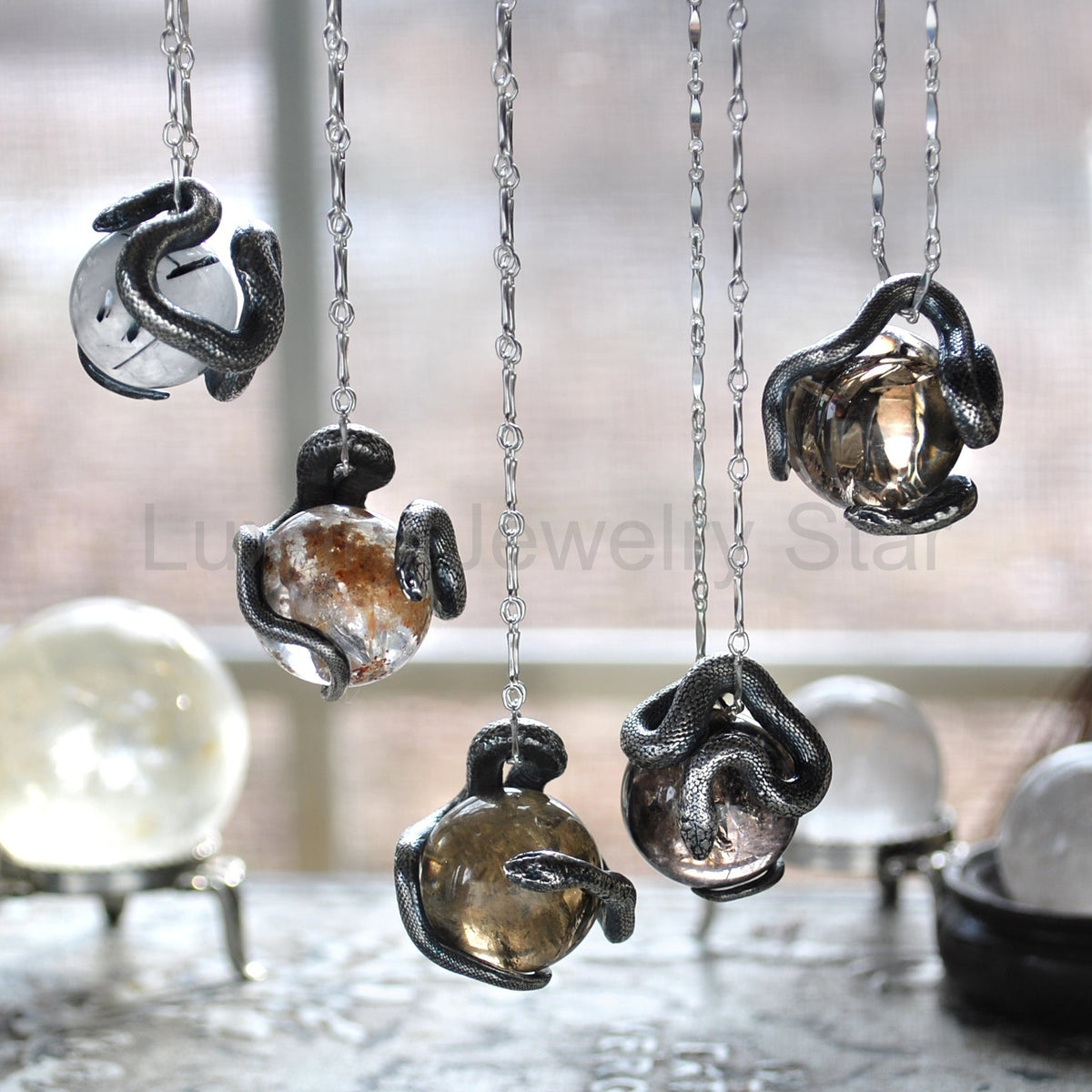 Snake Guardian - Smoky Quartz with Rainbows - image 3