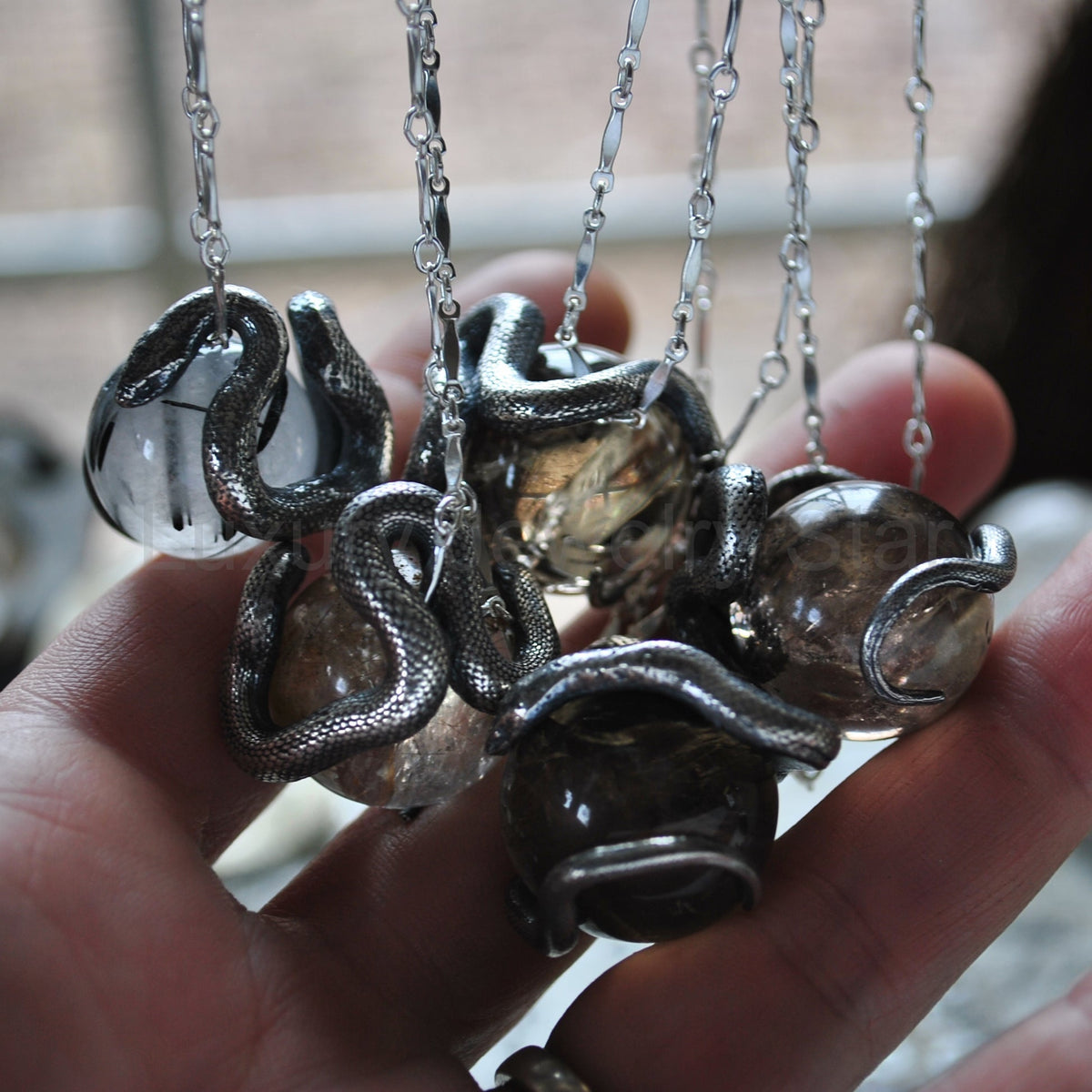 Snake Guardian - Smoky Quartz with Rainbows - image 4