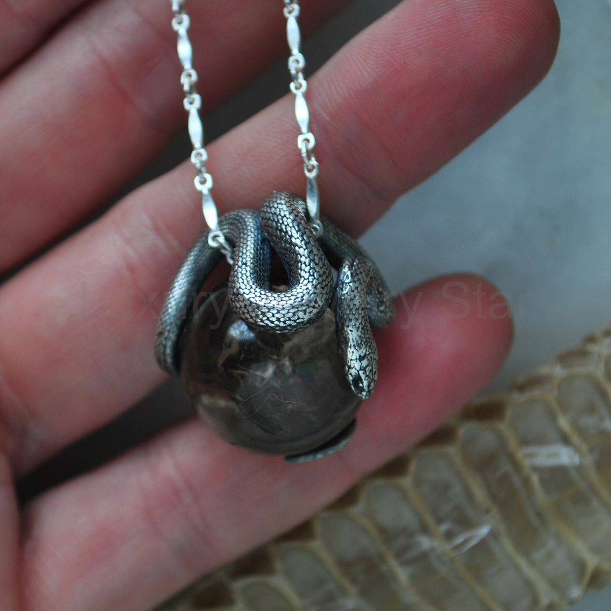 Snake Guardian - Smoky Quartz with Rainbows - image 7
