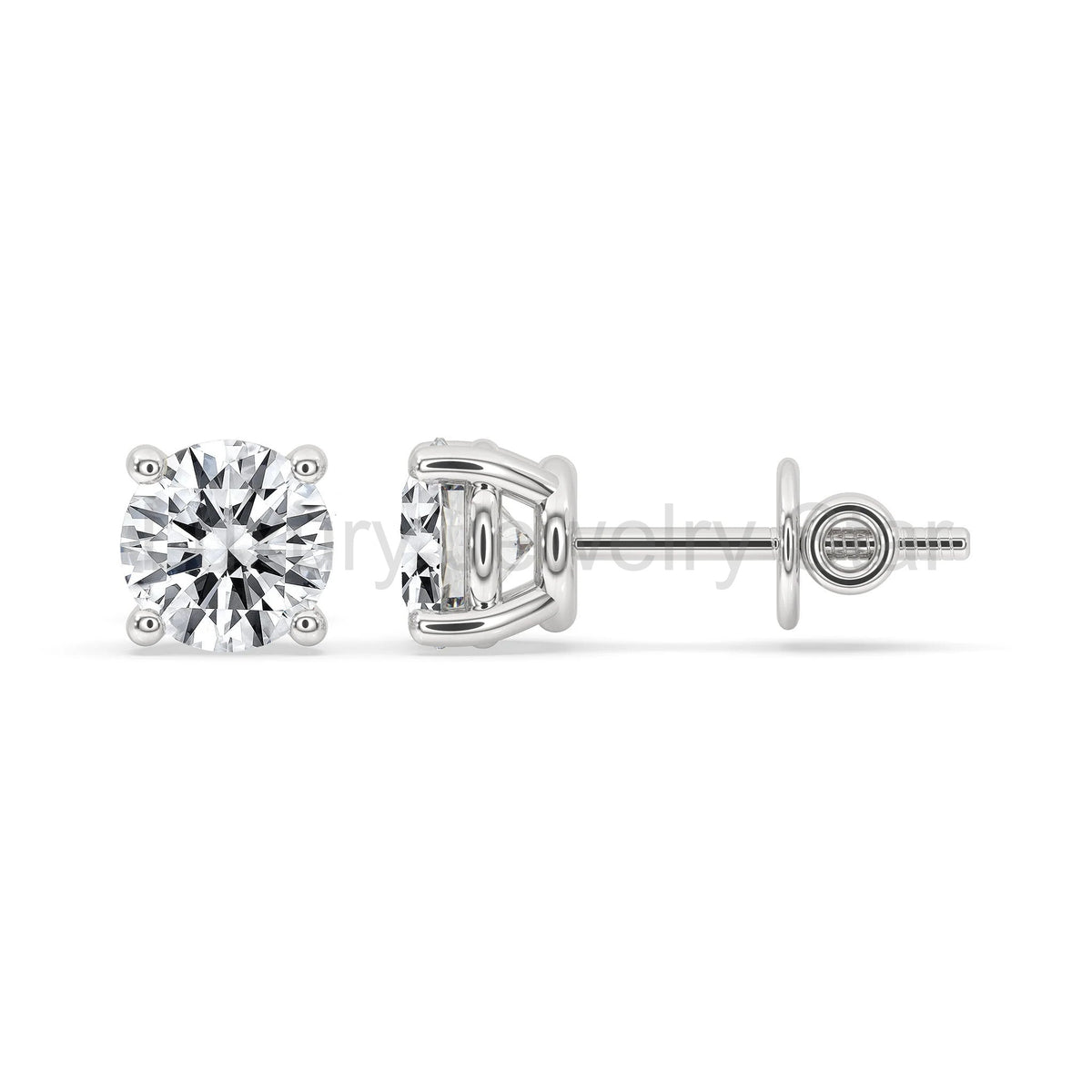 925 Silver Earrings - 5 MM Round Moissanite - image 2
