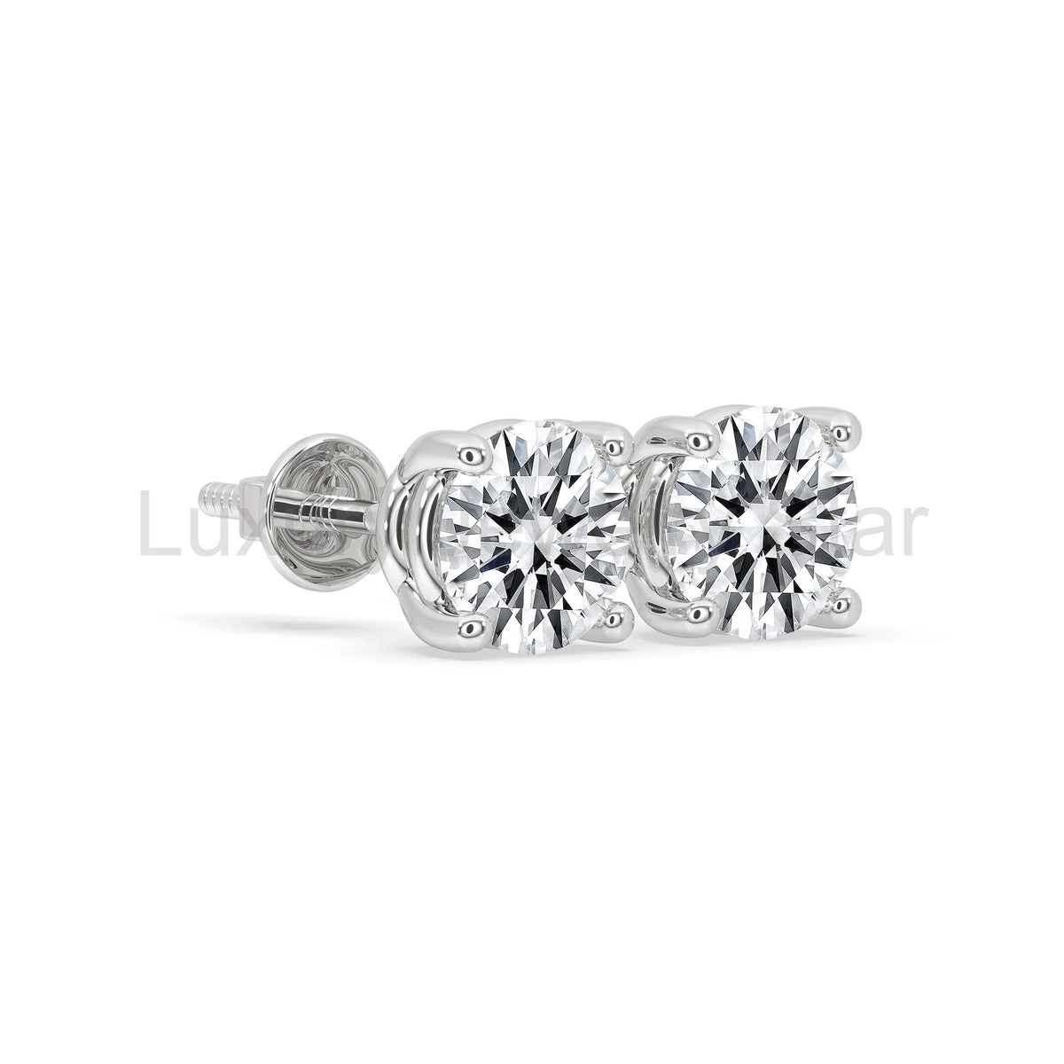 925 Silver Earrings - 5 MM Round Moissanite - image 3