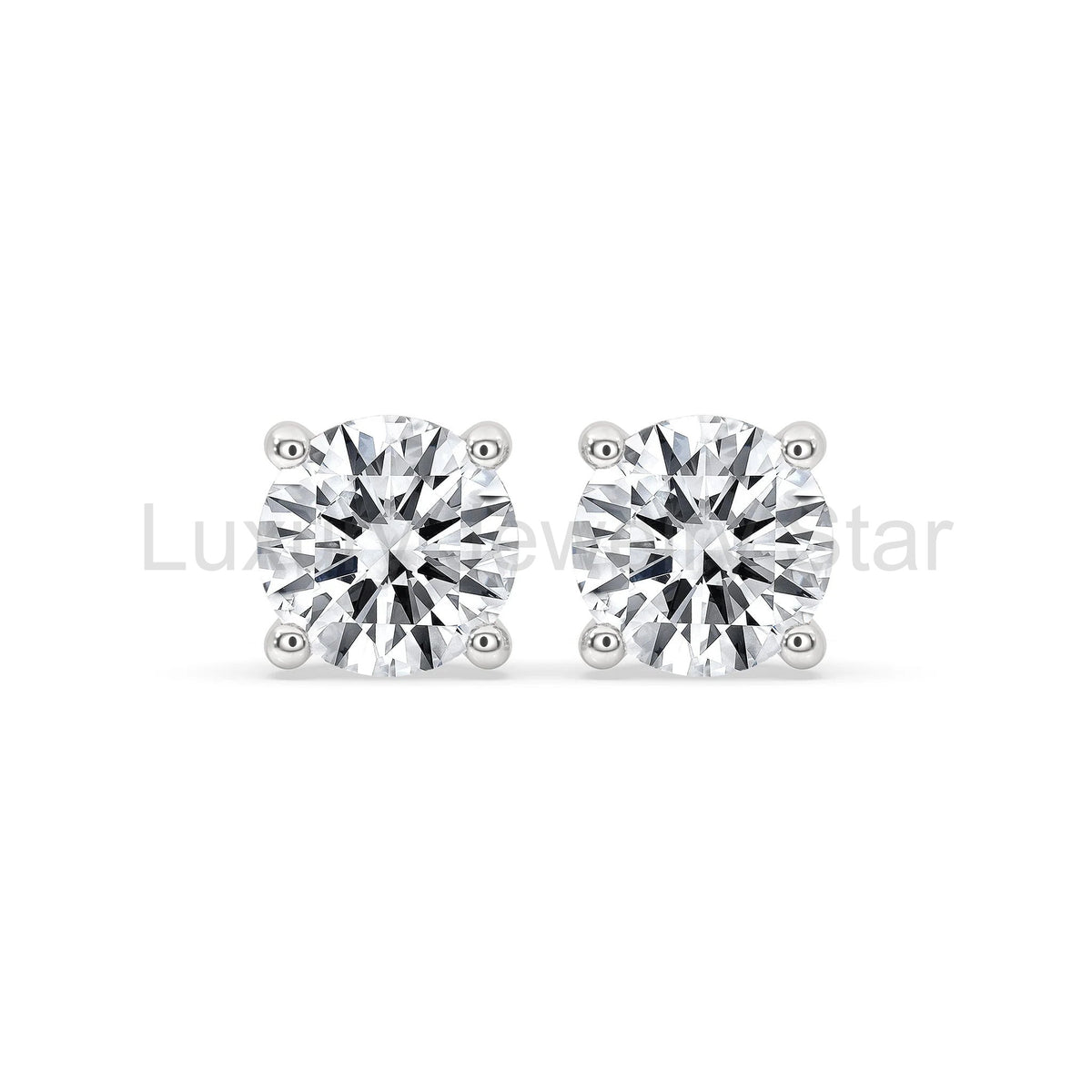 925 Silver Earrings - 5 MM Round Moissanite - image 4