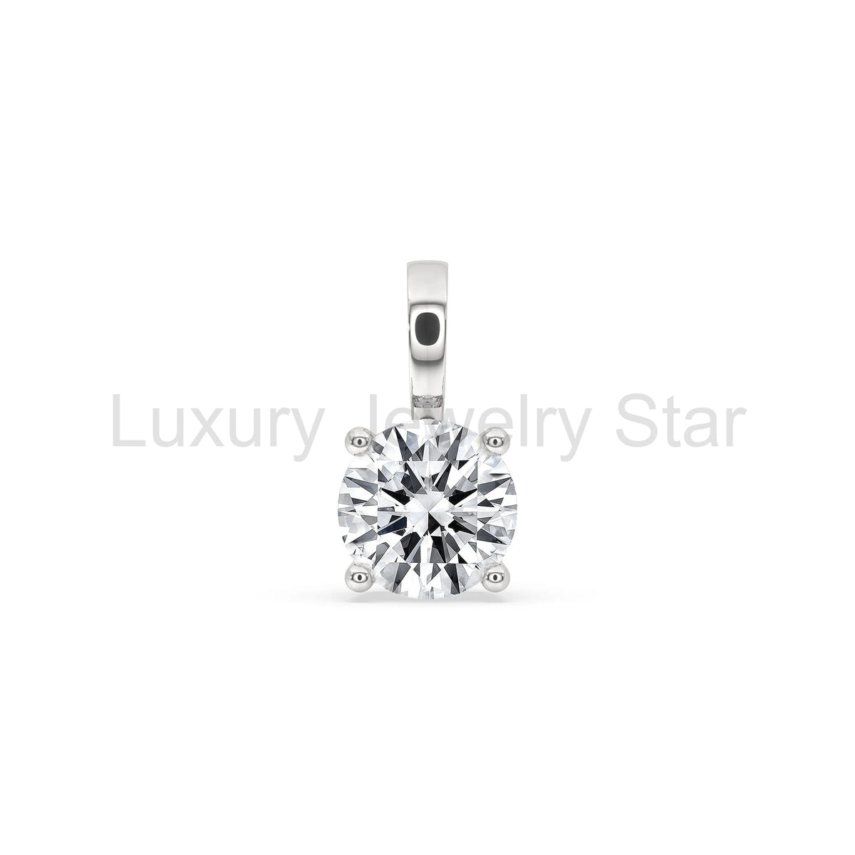 925 Silver Pendant - 6 MM Round Moissanite