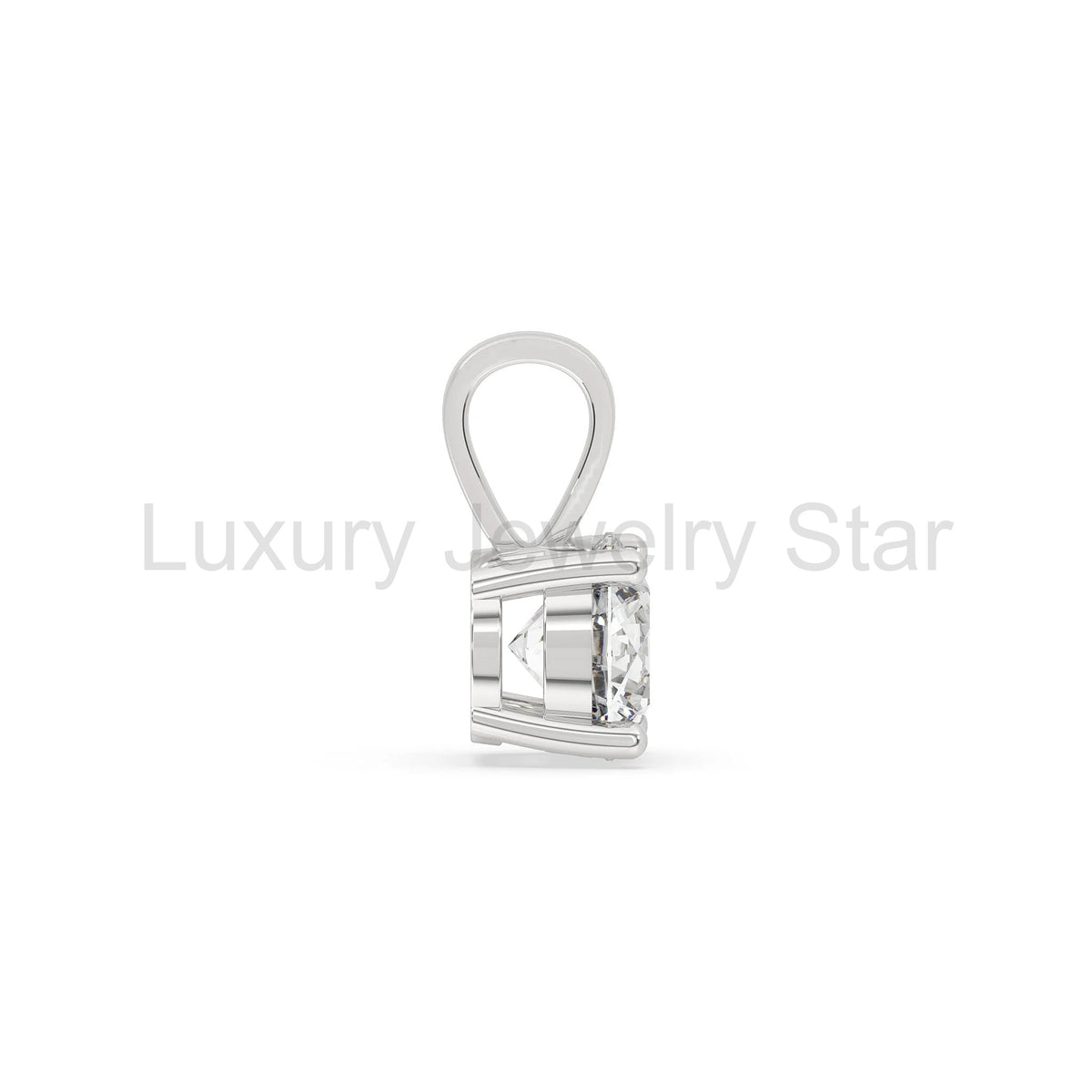 925 Silver Pendant - 6 MM Round Moissanite - image 3