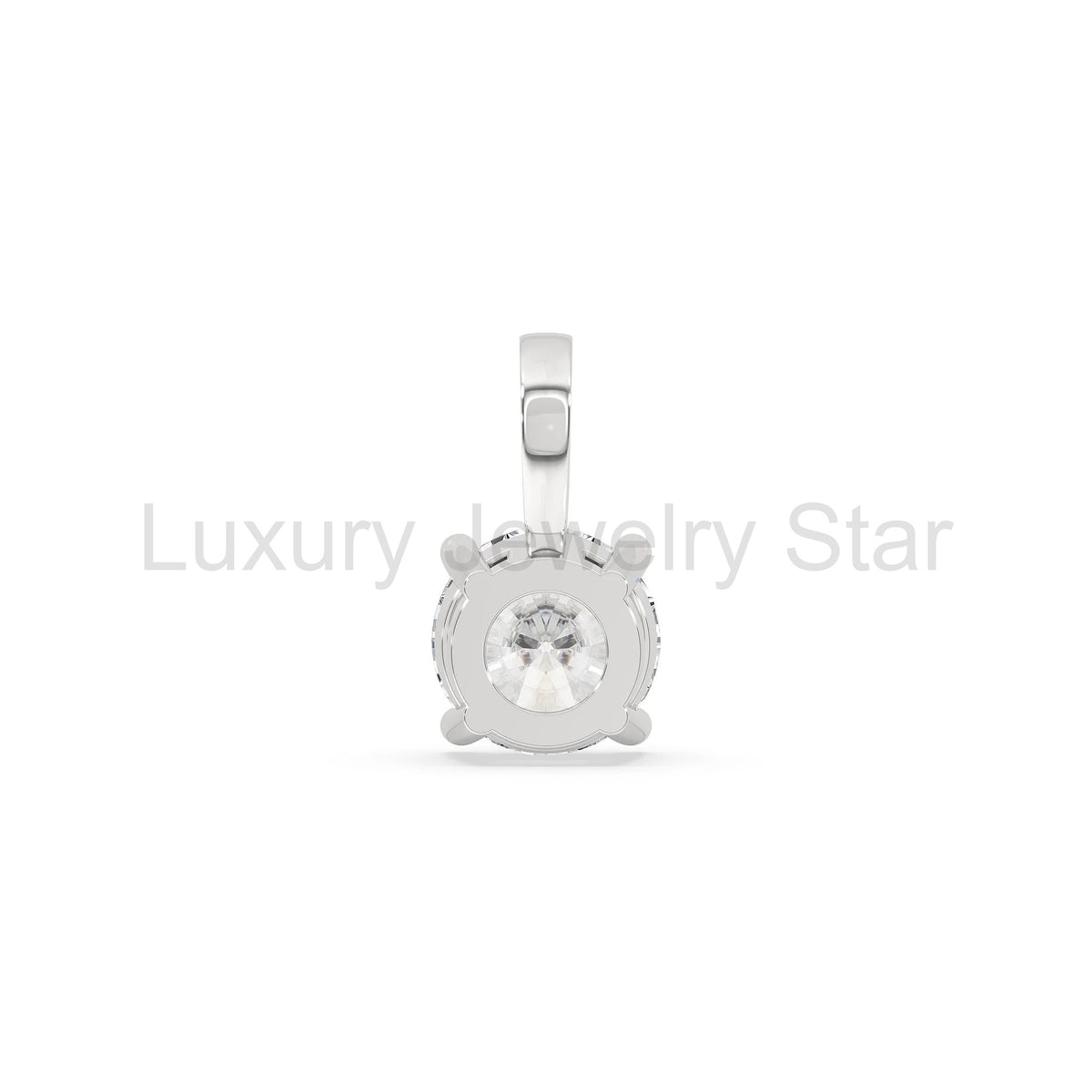 925 Silver Pendant - 6 MM Round Moissanite - image 4