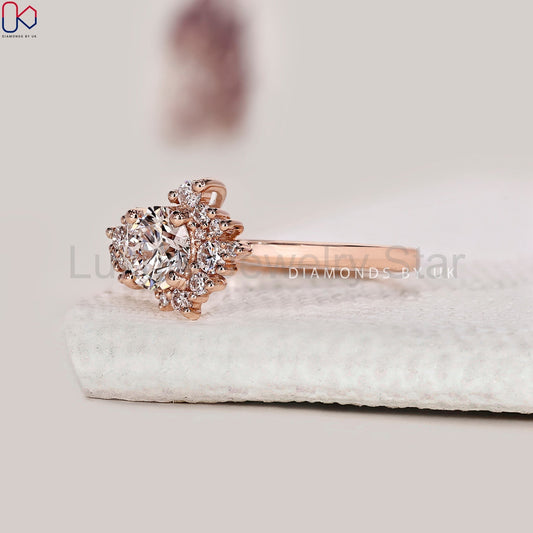 Cluster Diamond Ring In Rose Gold - image 2