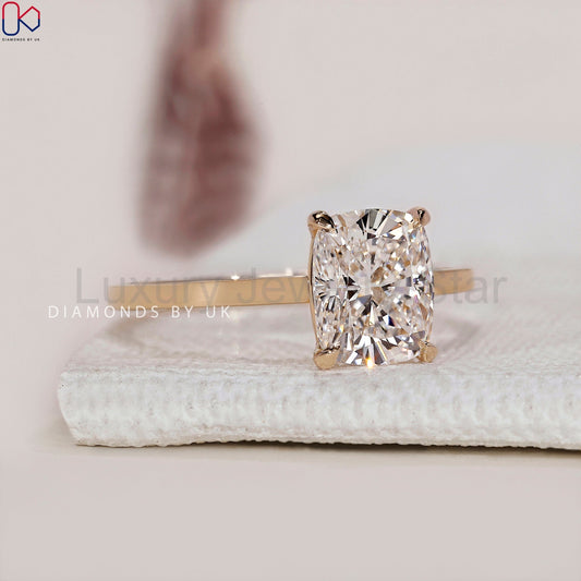 Elongated Cushion Engagement Ring - Solitaire Setting - image 2