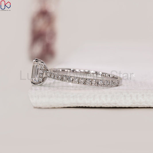 Emerald Cut Diamond Ring In White Gold - image 2