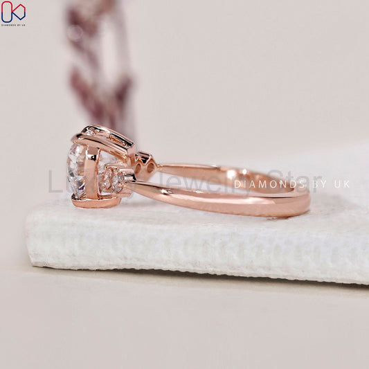 Heart Shaped Engagement Ring - Rose Gold - image 2