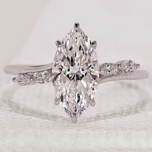 Hidden Halo Marquise Cut Engagement Ring