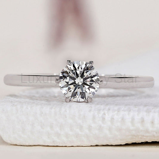 Hidden Halo Round Solitaire Engagement Ring