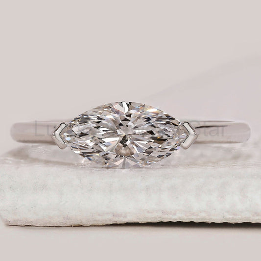 Marquise Cut East West Engagement Ring