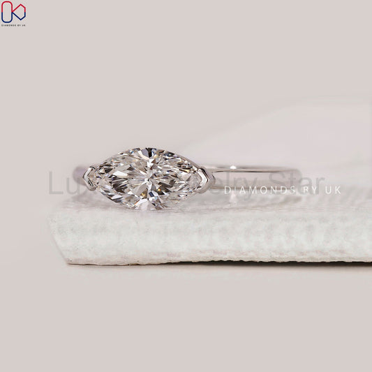 Marquise Cut East West Engagement Ring - image 2