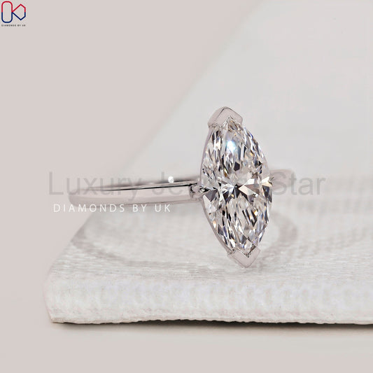 Marquise Cut Engagement Ring In Solitaire Setting - image 2