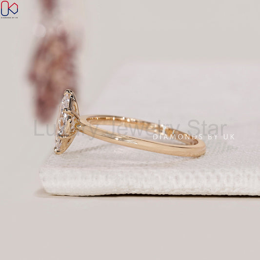 Marquise Diamond Ring In Yellow Gold - image 2