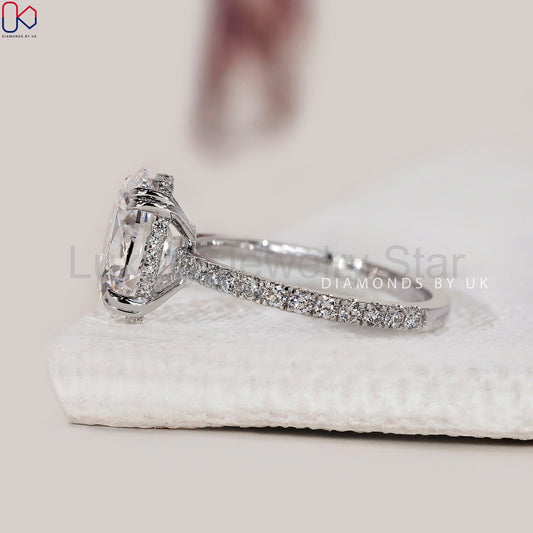 Oval Cut Diamond Ring In Pave Setting - image 2