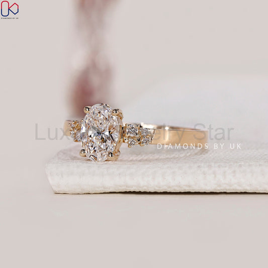 Oval Diamond Engagement Ring In Muse Setting - image 2