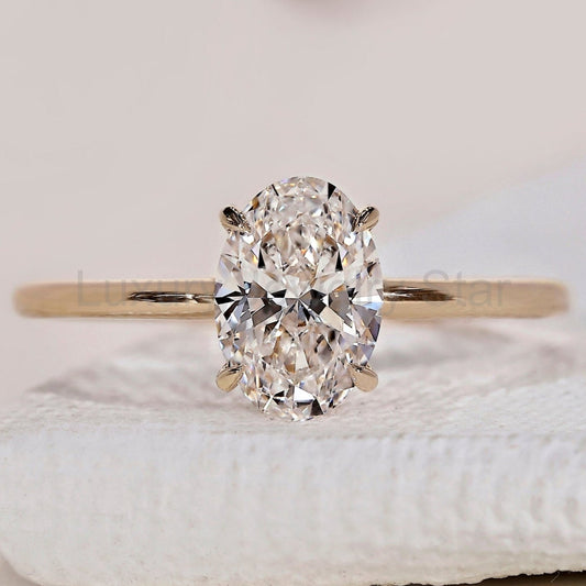 Oval Shaped Engagement Ring - Solitaire Setting