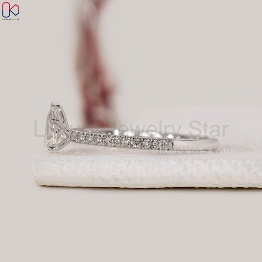 Pear Cut Engagement Ring in Pave Setting - image 2