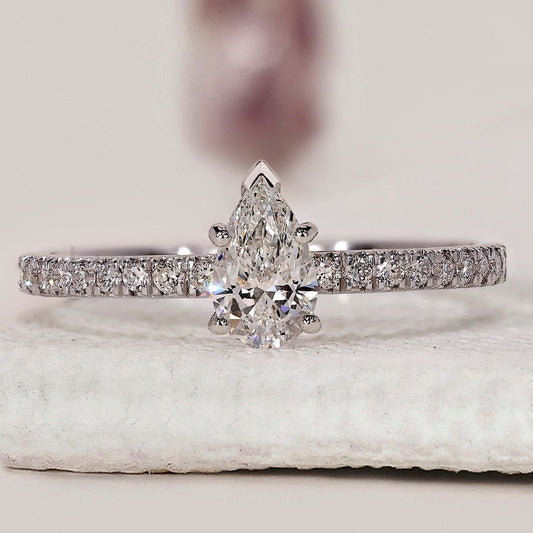 Pear Shaped Diamond Engagement Ring