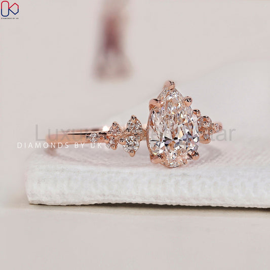 Pear Shaped Diamond Ring - Muse Setting - image 2
