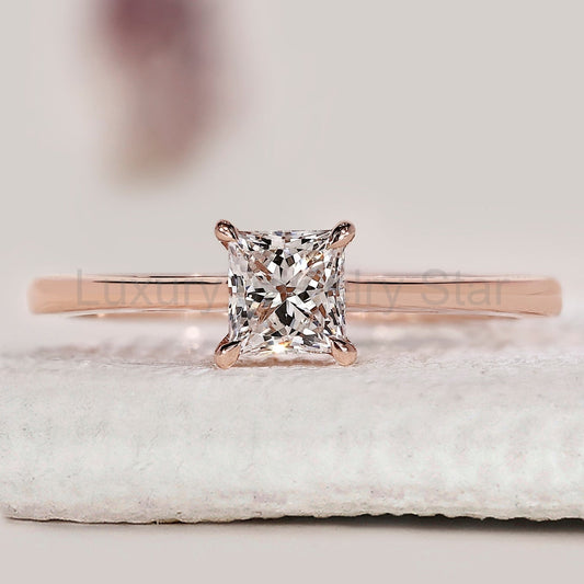 Princess Cut Diamond Ring In Solitaire Style