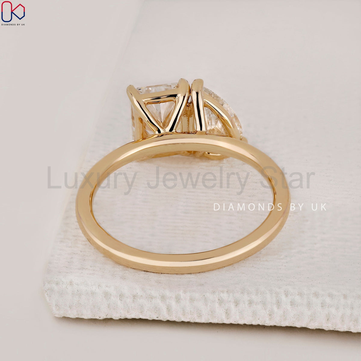 Radiant and Pear Cut Toi Et Moi Ring - image 4