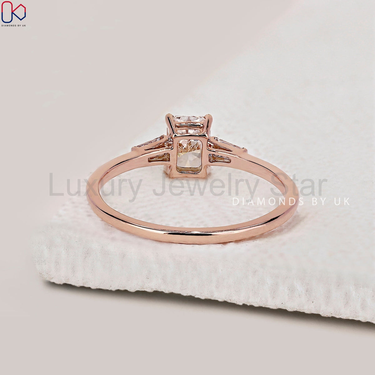 Radiant Cut 3 Stone Diamond Ring - image 4