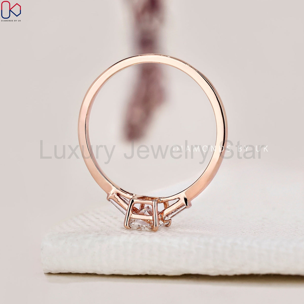 Radiant Cut 3 Stone Diamond Ring - image 5