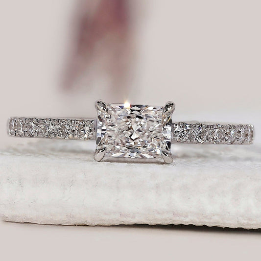 Radiant Cut Diamond East West Ring