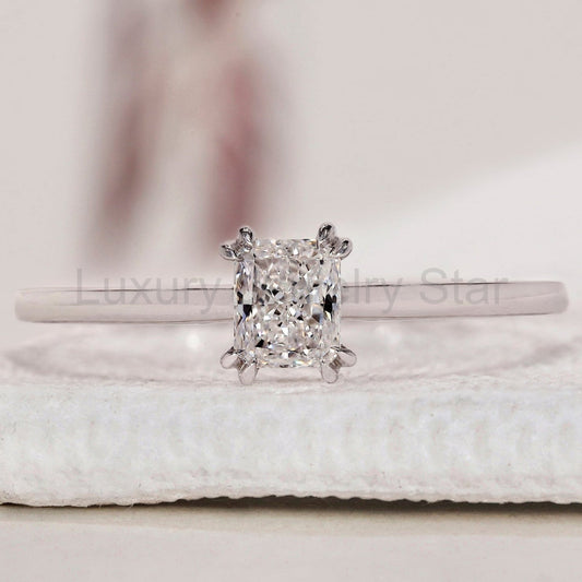 Radiant Cut Diamond Ring - Solitaire Setting