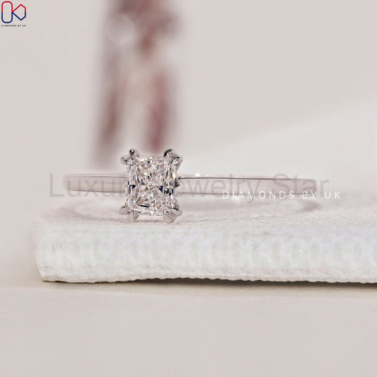 Radiant Cut Diamond Ring - Solitaire Setting - image 2
