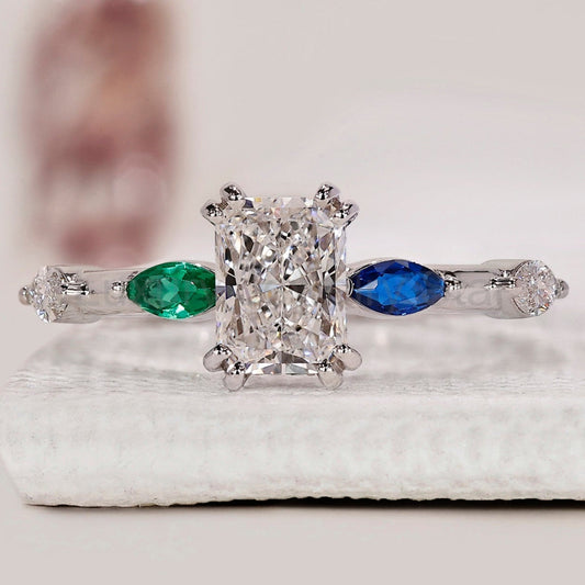 Radiant Cut Engagement Ring With Hidden Halo Style