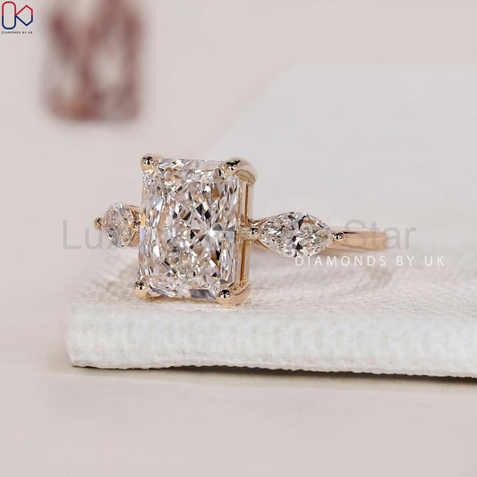 Radiant Diamond Ring - Yellow Gold - image 2
