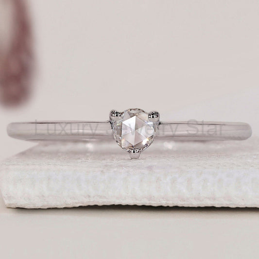 Rose Cut Diamond Ring - Round Solitaire Setting