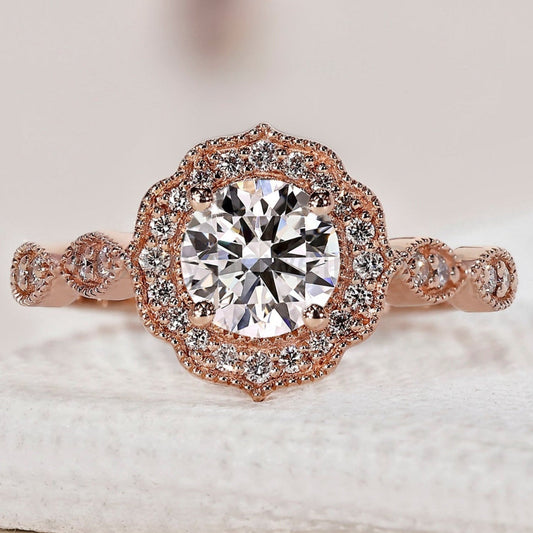 Rose Gold Engagement Ring With Round Diamond