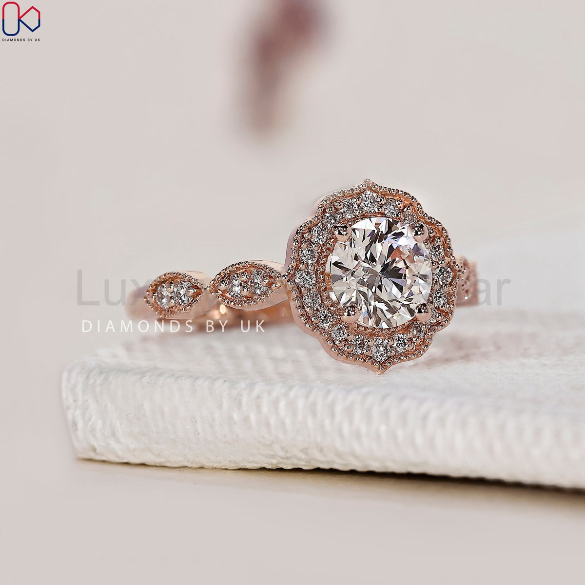 Rose Gold Engagement Ring With Round Diamond - image 2