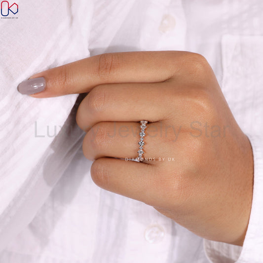Rose Gold Wedding Band - Half Eternity - image 2