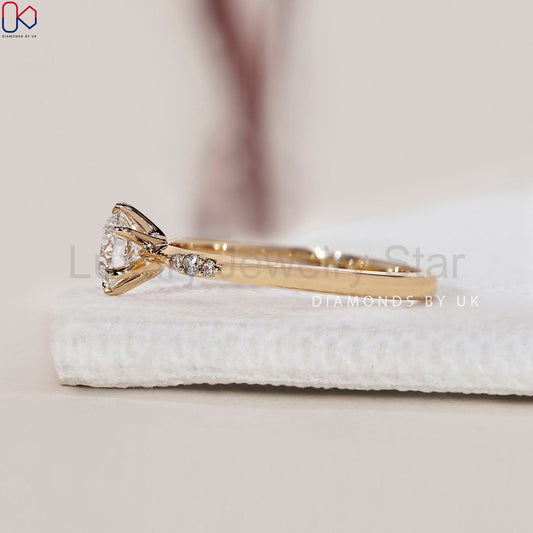 Round Brilliant Cut Diamond Ring - Knife Edge Shank - image 2