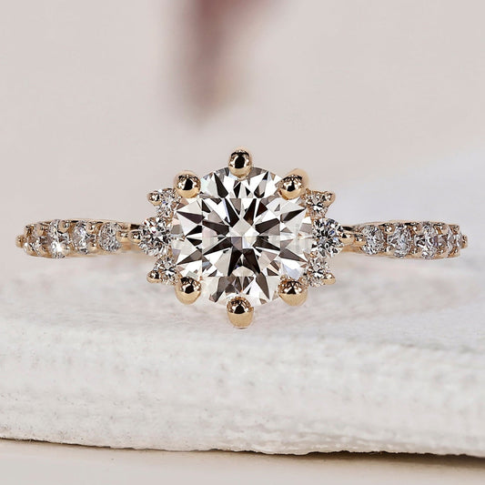 Round Brilliant Diamond Cluster Ring