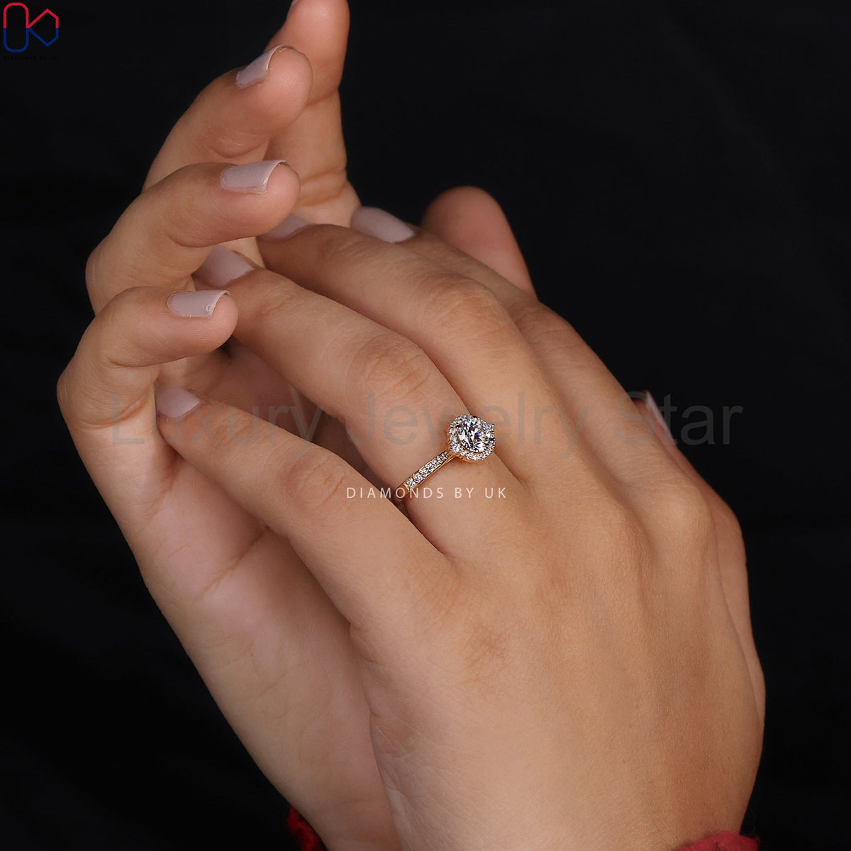 Round Cut Halo Diamond Engagement Ring - image 10