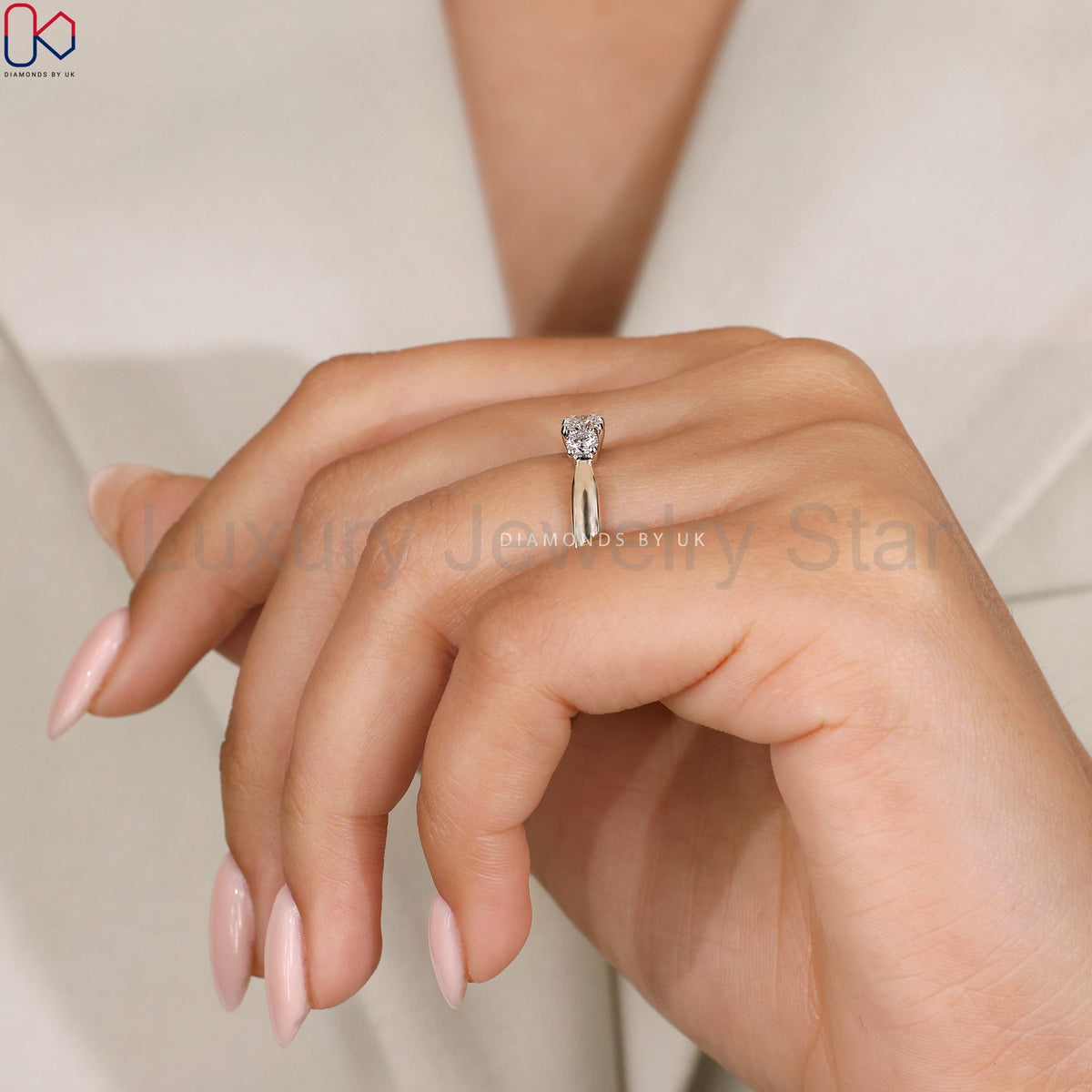 Round Cut 3 Diamond Engagement Ring - image 11