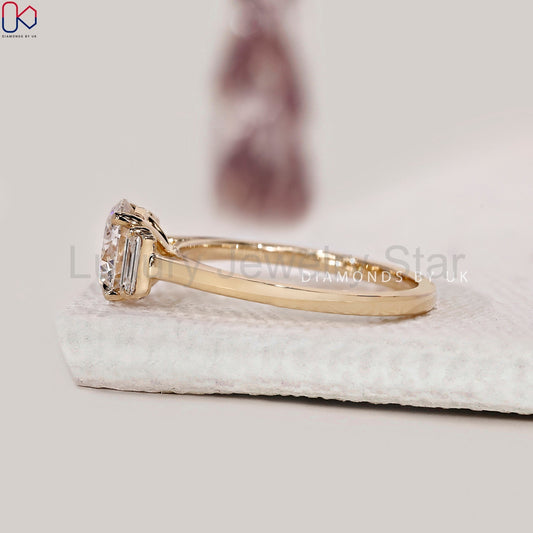 Round Cut 3 Stone Diamond Engagement Ring - image 2