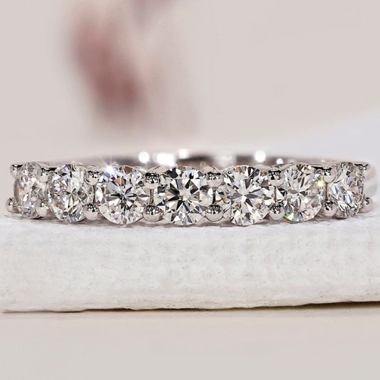 Round Cut 7 Diamond Wedding Band