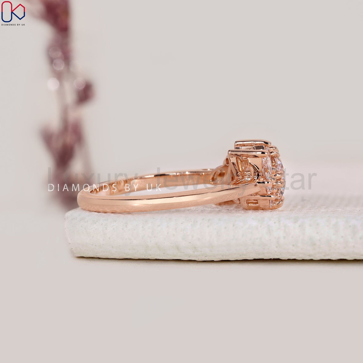 Round Cut Antique Diamond Cluster Ring - image 3
