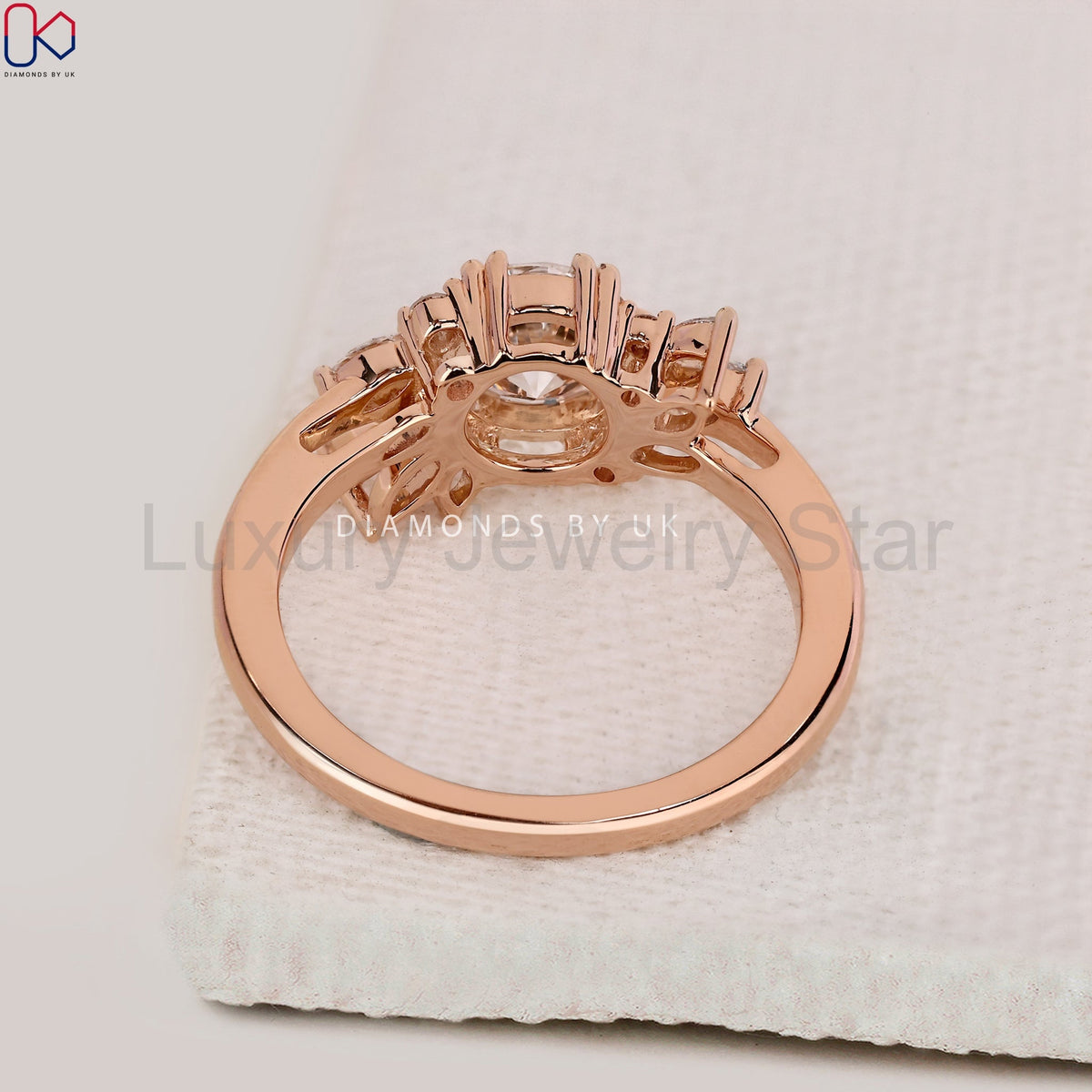 Round Cut Antique Diamond Cluster Ring - image 4